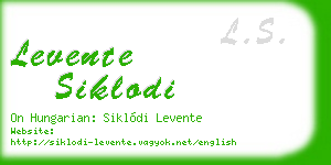 levente siklodi business card